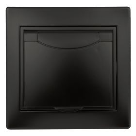 1-203-05 Intro Розетка 2P+E Schuko с крышкой, 16А-250В, IP20, СУ, Plano, антрацит (10/100/3000) ‎/ Б0044568
