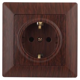 4-206-10 Intro Розетка 2P+E Schuko со шторками, 16А-250В, СУ, Solo, венге (10/200/2400) ‎/ Б0043345