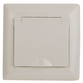 4-203-02 Intro Розетка 2P+E Schuko с крышкой, 16А-250В, СУ, Solo, сл.кость (10/100/2400) ‎/ Б0043320