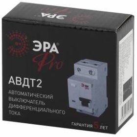 ЭРА Pro Автоматический выключатель дифференциального тока NO-902-137 АВДТ2 C10А 30мА 1P+N тип AC (9 ‎