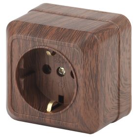 2-202-10 Intro Розетка 2P+E Schuko, 16А-250В, IP20, ОУ, Quadro, венге (10/200/3000) ‎/ Б0030124