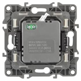 12-4110-06 ЭРА Устройство зарядное USB, 230В/5В-2100мА, IP20, Эра12, чёрный (6/60/1920) ‎