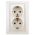 1-205-02 Intro Розетка 2X2P+E Schuko, 16А-250В, IP20, СУ, Plano, сл.кость (10/100/1200) ‎/ Б0027616