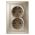 1-205-04 Intro Розетка 2X2P+E Schuko, 16А-250В, IP20, СУ, Plano, шампань (10/100/1200) ‎/ Б0030071