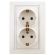 1-205-02 Intro Розетка 2X2P+E Schuko, 16А-250В, IP20, СУ, Plano, сл.кость (10/100/1200) ‎/ Б0027616