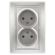 1-204-03 Intro Розетка 2х2P, 16А-250В, IP20, СУ, Plano, алюминий (10/100/1500) ‎/ Б0030066