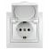 1-207-01 Intro Розетка 2P+E Schuko с крышкой со шторками, 16А-250В, IP42, СУ, Plano, белый (10/100/2500) ‎
