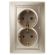 1-205-04 Intro Розетка 2X2P+E Schuko, 16А-250В, IP20, СУ, Plano, шампань (10/100/1200) ‎/ Б0030071